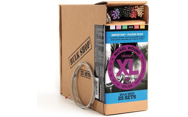 D'Addario EXL120-B25 XL Nickel Струны для электрогитары, 25 комплектов, Super Light, 9-42