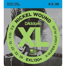 D'Addario EXL130+ Nickel Wound Комплект струн для электрогитары, Extra-Super Light Plus, 8.5-39