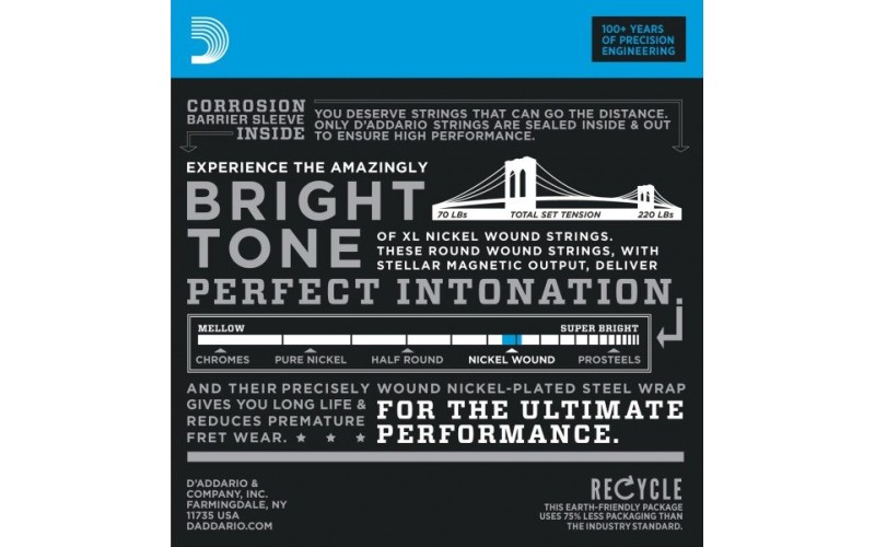 D'ADDARIO EXL140-3D 3 комплекта струн для электрогитары