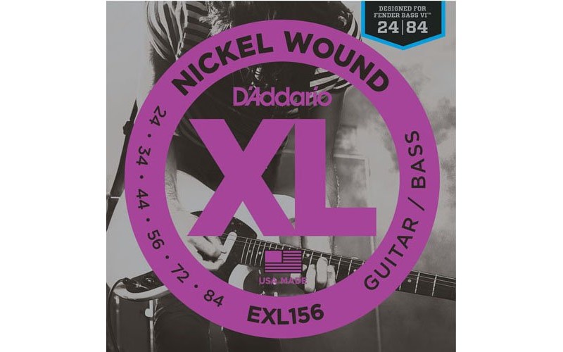 D'Addario EXL156 Nickel Wound Fender Bass VI Комплект струн для эл.гитары/6-стр. бас-гитары, 24-84