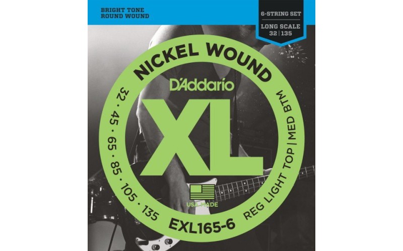 D'ADDARIO EXL165-6 - струны для 6 струнной бас-гитары, 32-135