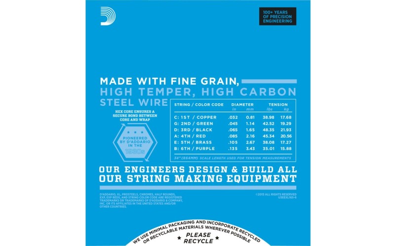 D'ADDARIO EXL165-6 - струны для 6 струнной бас-гитары, 32-135