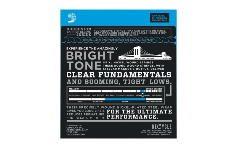 D'ADDARIO EXL170-5SL - струны для 5 струнной бас-гитары, 45-130