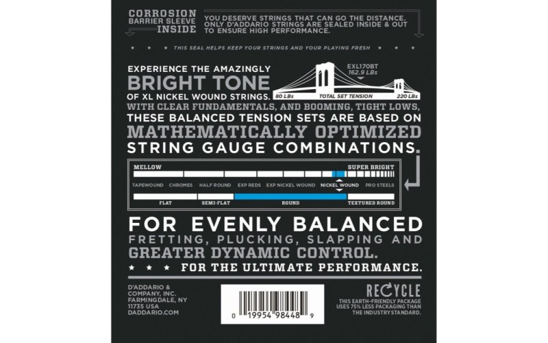 D'ADDARIO EXL170BT струны для бас-гитары