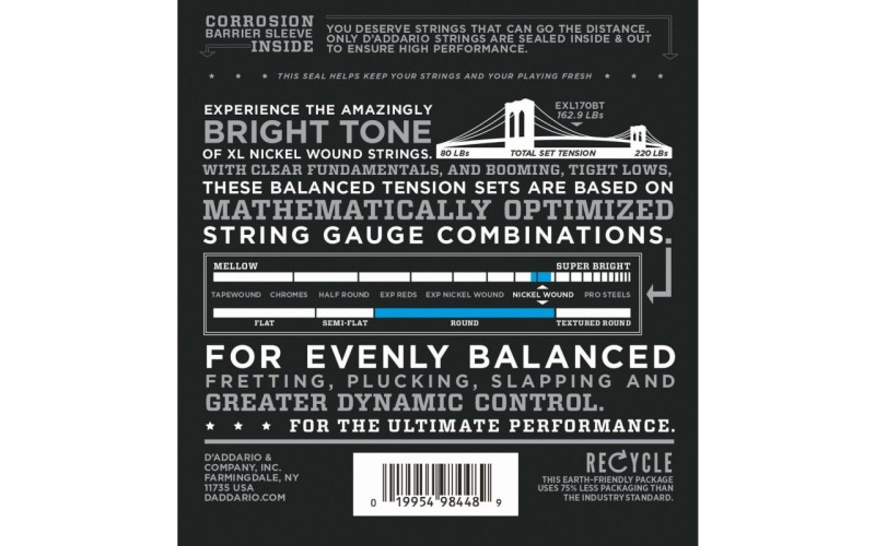D'ADDARIO EXL170BT струны для бас-гитары