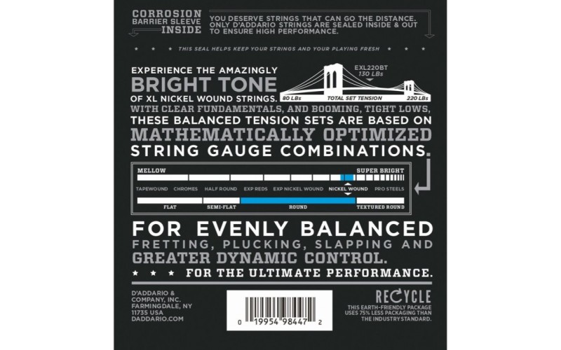 D'ADDARIO EXL220BT струны для бас-гитары