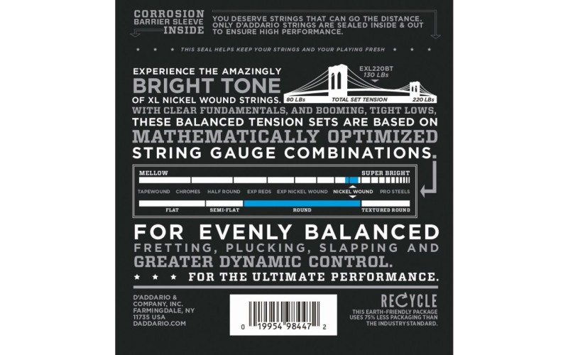 D'ADDARIO EXL220BT струны для бас-гитары