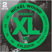 D'ADDARIO EXL220TP - струны для БАС-гитары Super Long/Soft Long  40-95, 2 комплекта