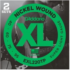 D'ADDARIO EXL220TP - струны для БАС-гитары Super Long/Soft Long  40-95, 2 комплекта