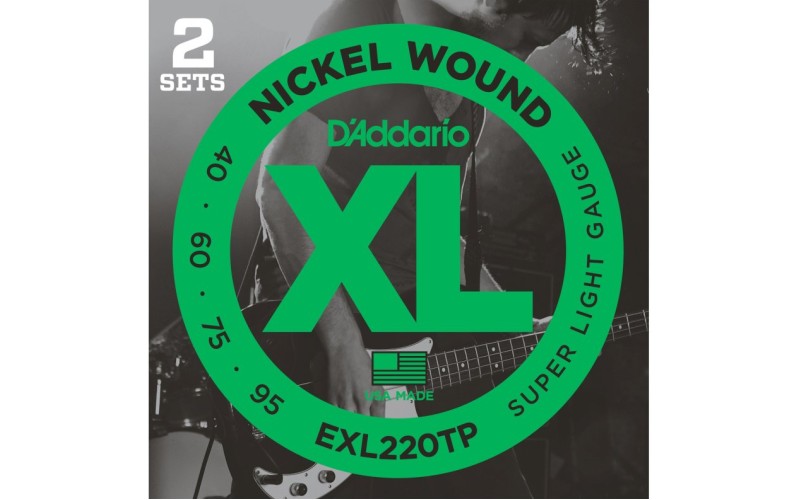 D'ADDARIO EXL220TP - струны для БАС-гитары Super Long/Soft Long  40-95, 2 комплекта
