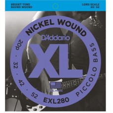 D'Addario EXL280 Nickel Wound Комплект струн для бас-гитары пикколо, 20-52, Long Scale