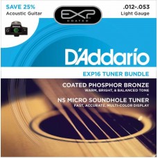 D'ADDARIO EXP16-CT15 - комплект струн EXP16 + тюнер PW-CT-15 в подарок!