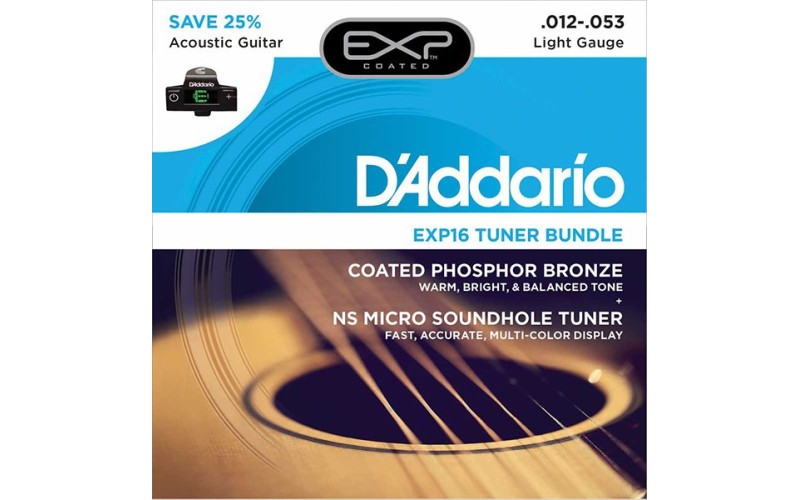 D'ADDARIO EXP16-CT15 - комплект струн EXP16 + тюнер PW-CT-15 в подарок!