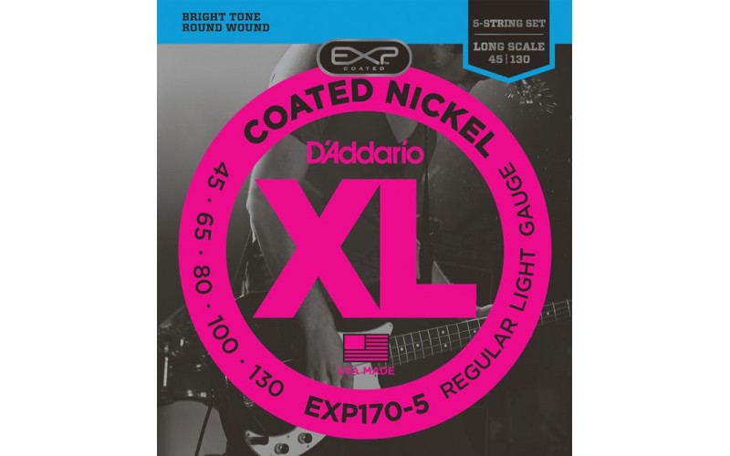 D'ADDARIO EXP170-5 - струны для 5-струнной бас-гитары, 45-130