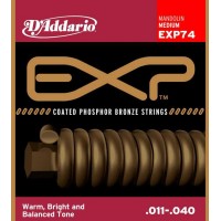 D'Addario EXP74 Coated Комплект струн для мандолины, фосфорная бронза, Medium, 11-40