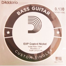 D'Addario EXPXB130SL Coated Nickel Wound Отдельная струна для бас-гитары, с покрытием, 130