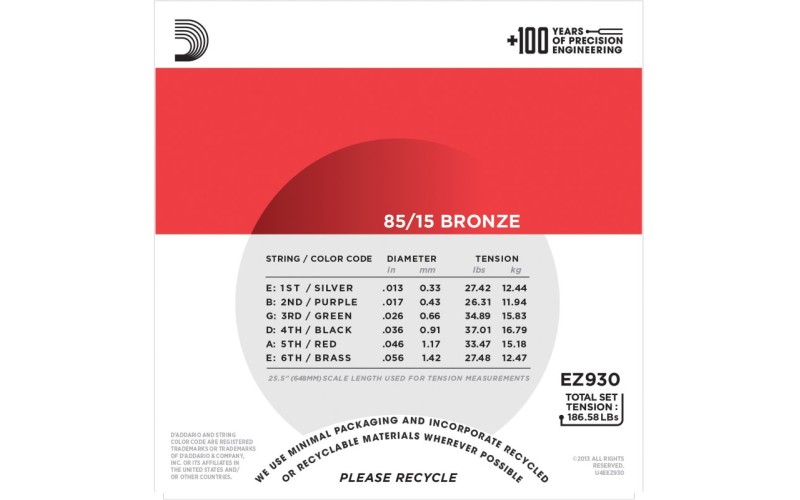 D'ADDARIO EZ930 струны для акустической гитары