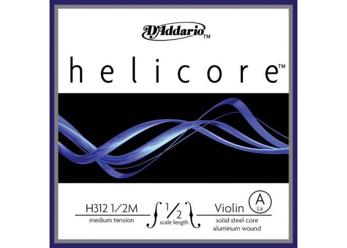 D'Addario H312-1/2M-B10 Helicore Отдельная струна А/Ля для скрипки размером 1/2, ср. натяж, 10шт