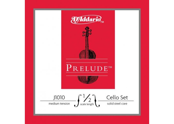 D'Addario J1010-1/2M Prelude Комплект струн для виолончели размером 1/2, среднее натяжение