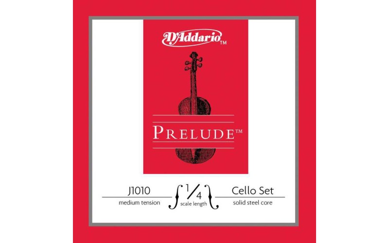 D'Addario J1010-1/4M Prelude Комплект струн для виолончели размером 1/4, среднее натяжение