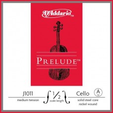 D'Addario J1011-1/2M-B10 Prelude Отдельная струна A/Ля для виолончели размером 1/2, ср. натяж, 10шт