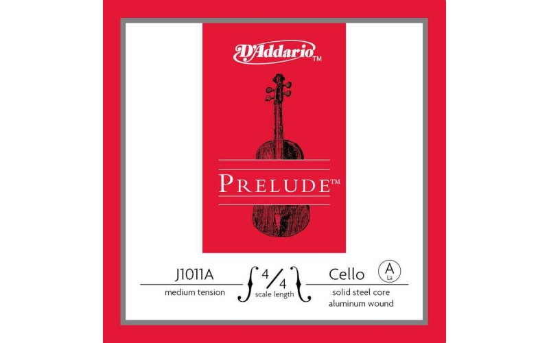 D'Addario J1011A-4/4M Prelude Отдельная струна А/Ля для виолончели размером 4/4, алюминий, ср. нат