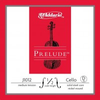 D'Addario J1012-1/2M-B10 Prelude Отдельная струна D/Ре для виолончели размером 1/2, ср. натяж, 10шт