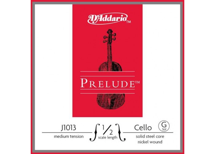 D'Addario J1013-1/2M Prelude Отдельная струна G/Соль для виолончели размером 1/2, среднее натяжение