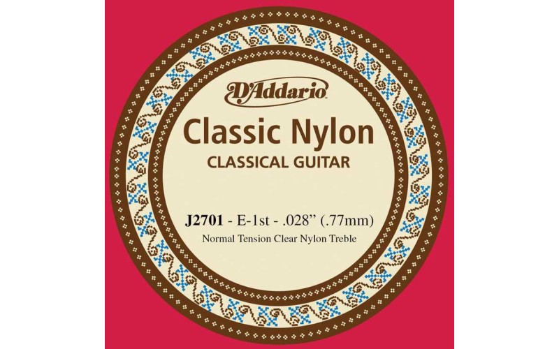D'ADDARIO J2701 - одиночная струна для классической гитары (1-я) .028