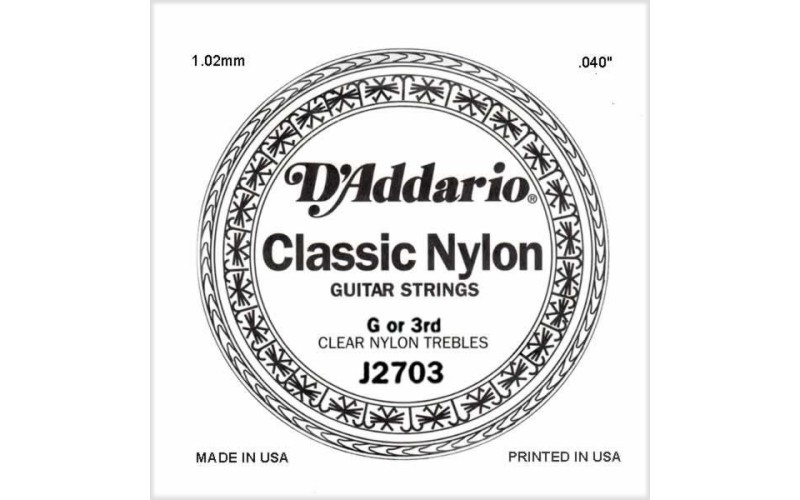 D'ADDARIO J2703 - 3-я одиночная струна для классической гитары, нейлон