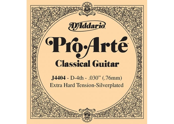 D'Addario J4404 Pro-Arte Отдельная 4-ая струна для классической гитары, посеребренная