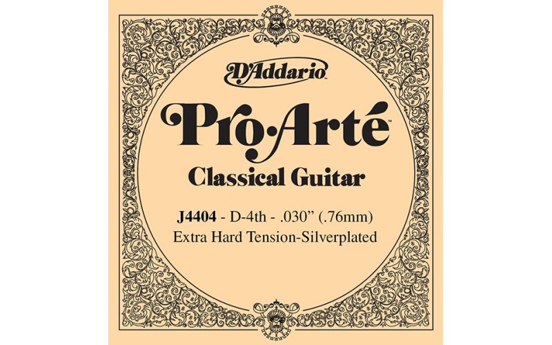 D'Addario J4404 Pro-Arte Отдельная 4-ая струна для классической гитары, посеребренная