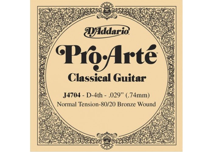 D'Addario J4704 Отдельная 4-ая струна для акустической гитары, бронза 80/20, 029