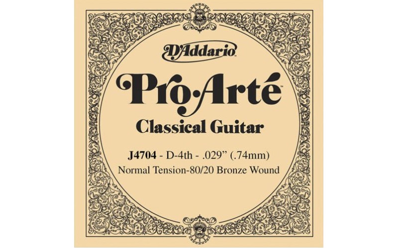 D'Addario J4704 Отдельная 4-ая струна для акустической гитары, бронза 80/20, 029