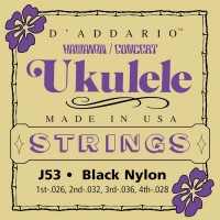 D'ADDARIO J53 струны для укулеле, черный нейлон