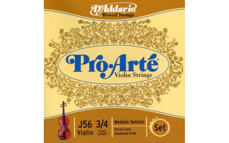 D'ADDARIO J56 3/4M Pro-Arte струны для скрипки 3/4, medium