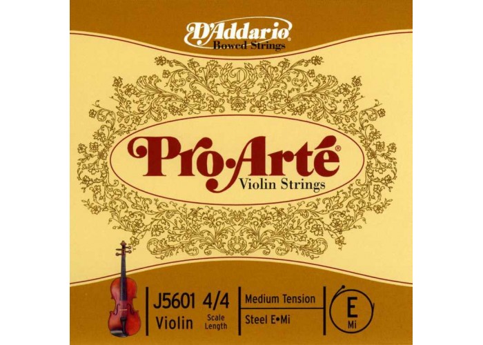 D'Addario J5601-4/4M-B10 Pro-Arte Отельная струна E/Ми для скрипки размером 4/4, ср. натяж, 10шт