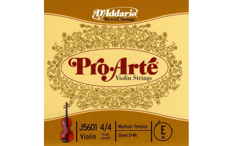 D'Addario J5601-4/4M-B10 Pro-Arte Отельная струна E/Ми для скрипки размером 4/4, ср. натяж, 10шт