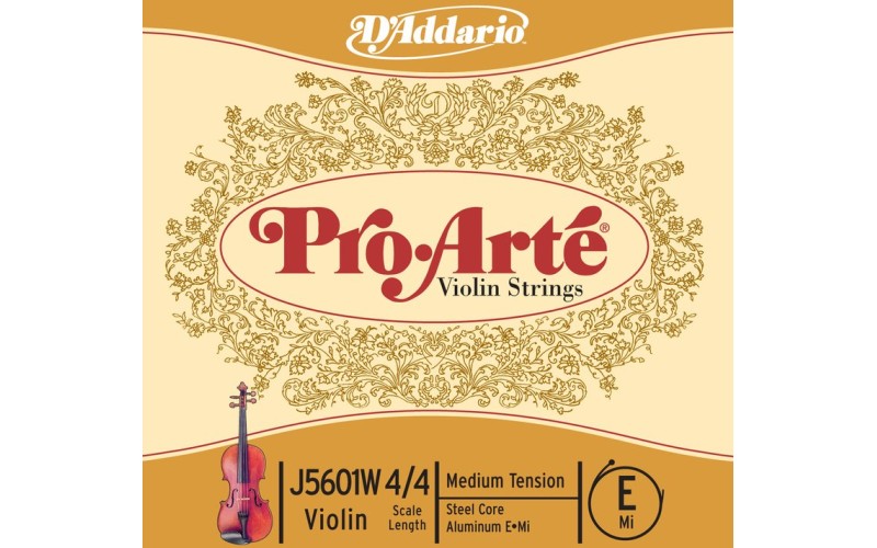 D'Addario J5601W-4/4M Pro-Arte Отдельная струна Е/Ми для скрипки размером 4/4, среднее натяжение