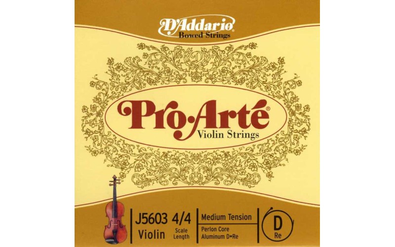 D'Addario J5603-4/4M Pro-Arte Отдельная струна D (Ре) для скрипки размером 4/4, среднее натяжение