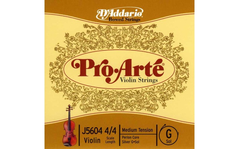 D'Addario J5604-4/4M Pro-Arte Отельная струна G/Соль для скрипки размером 4/4, среднее натяжение
