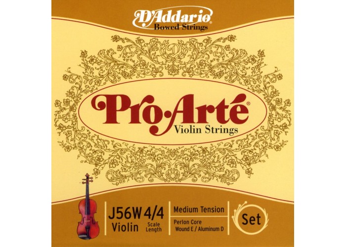 D'Addario J56W-4/4M Pro-Arte Комплект струн для скрипки размером 4/4, среднее натяжение