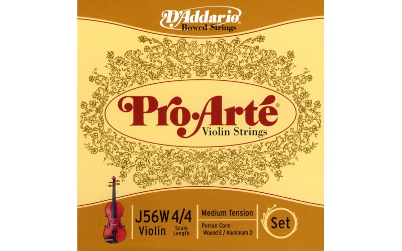 D'Addario J56W-4/4M Pro-Arte Комплект струн для скрипки размером 4/4, среднее натяжение