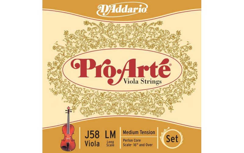 D'Addario J58-LM Pro-Arte Комплект струн для альта большого размера, среднее натяжение