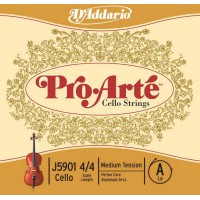 D'Addario J5901-4/4M-B10 Pro-Arte Отдельная струна A/Ля для виолончели размером 4/4, ср. нат, 10шт