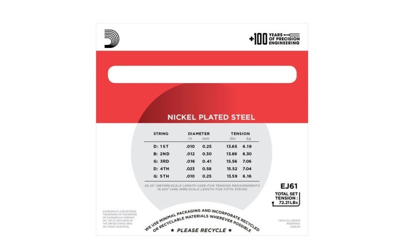 D'ADDARIO EJ61 струны для банджо 10-23