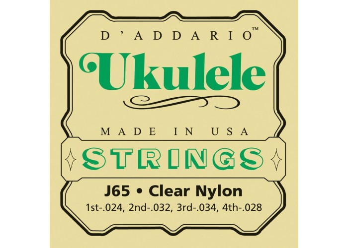 D'ADDARIO J65 струны для укулеле сопрано, чистый нейлон