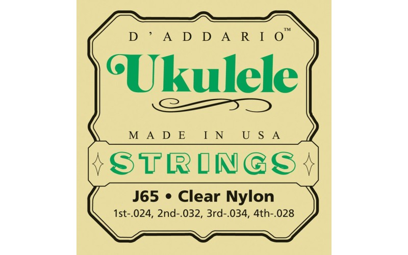 D'ADDARIO J65 струны для укулеле сопрано, чистый нейлон