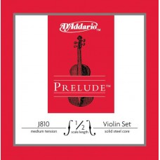 D'Addario J810-1/2M-B10 Prelude Струны для скрипки размером 1/2, среднее натяжение, 10 комплектов