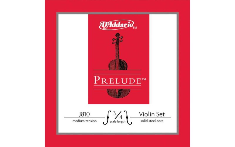 D'Addario J810-3/4M-B10 Prelude Струны для скрипки размером 3/4, среднее натяжение, 10 комплектов